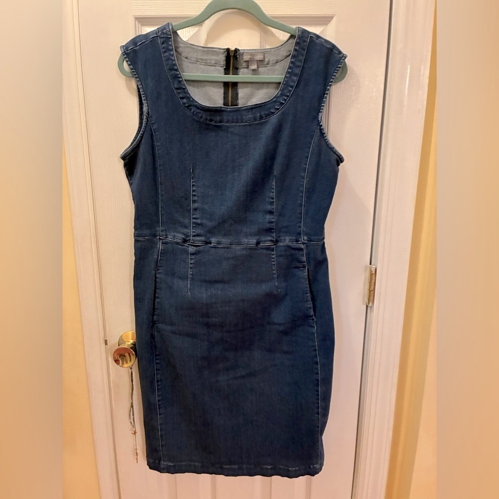 New York & Company Dark Blue Denim Mini Dress